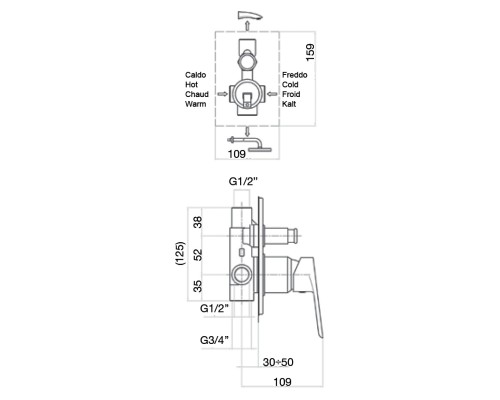 Смеситель для душа Webert Sax Evolution SE860101740, белый