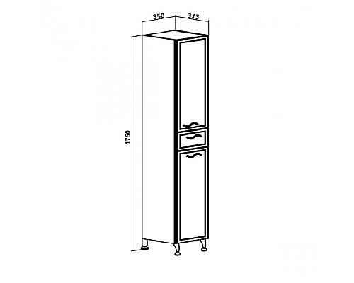 Пенал Runo Севилья 35 00000000601 правый с корзиной для белья