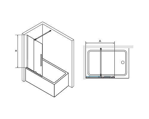 Шторка на ванну RGW Screens SC-47 100x150 41114710-11 профиль Хром стекло прозрачное