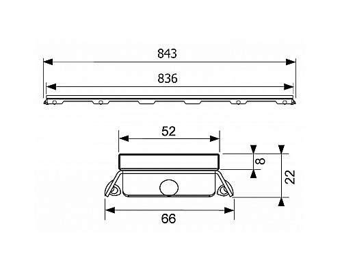 Стеклянная панель TECE drainline 600990