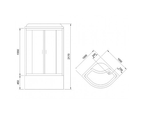 Душевая кабина Royal Bath NRW 100x100 с гидромассажем