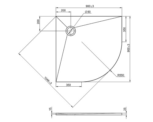 Душевой поддон из материала Flight Jacob Delafon Tolbiac 90x90 E6D329RU-NGM