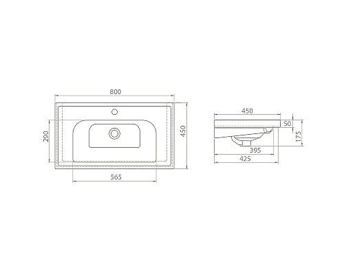 Мебельная раковина CERASTYLE Frame 80 031200-u