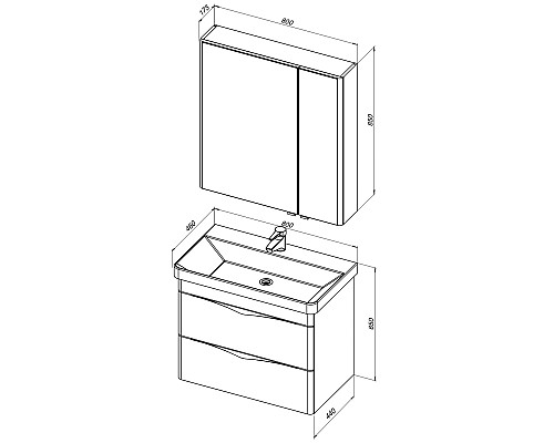 Зеркало-шкаф Aquanet Орлеан 80 белый