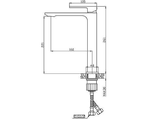 Смеситель для раковины Orange Lutz M04-121b Черный