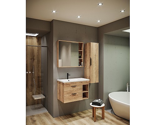 Зеркальный шкаф Grossman Форта 80 208002 Дуб галифакс