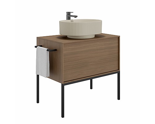 Тумба под раковину Kerama Marazzi ATOLLO напольная/подвесная с ящиком 80, деревянная