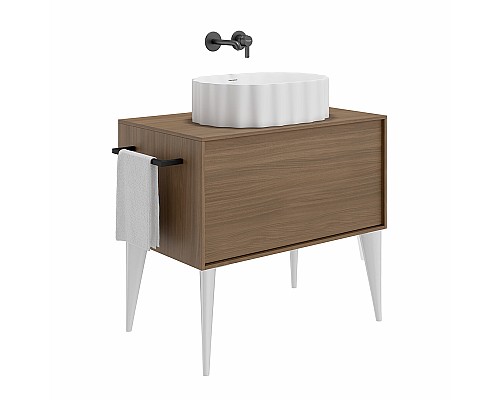 Тумба под раковину Kerama Marazzi ATOLLO напольная/подвесная с ящиком 80, деревянная