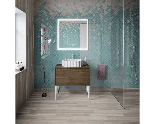 Тумба под раковину Kerama Marazzi ATOLLO напольная/подвесная с ящиком 80, деревянная