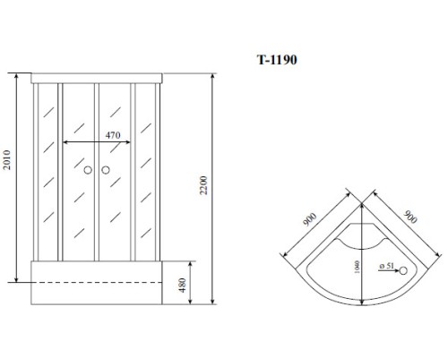 Душевая кабина Timo Standart 90x90 с гидромассажем