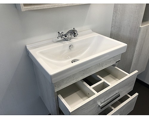 Тумба с раковиной Comforty Никосия 60 00004138879 подвесная Дуб белый