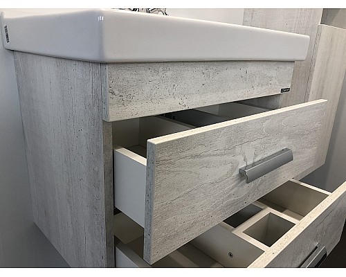 Тумба с раковиной Comforty Никосия 60 00004138879 подвесная Дуб белый