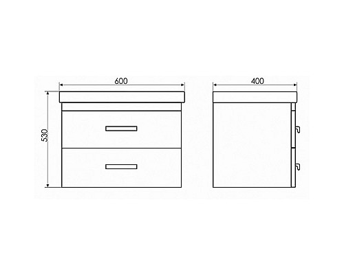 Тумба с раковиной Comforty Никосия 60 00004138879 подвесная Дуб белый