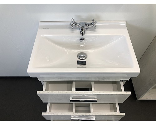 Тумба с раковиной Comforty Никосия 60 00004138879 подвесная Дуб белый