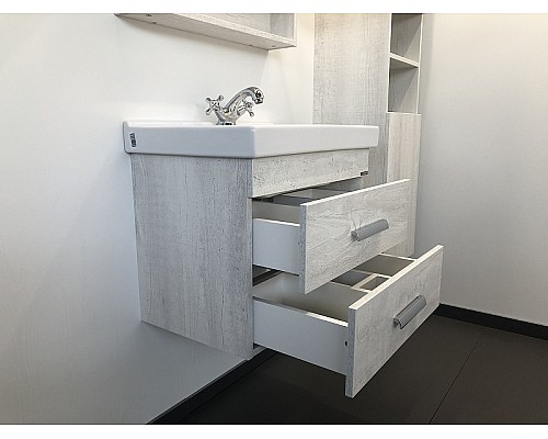 Тумба с раковиной Comforty Никосия 60 00004138879 подвесная Дуб белый