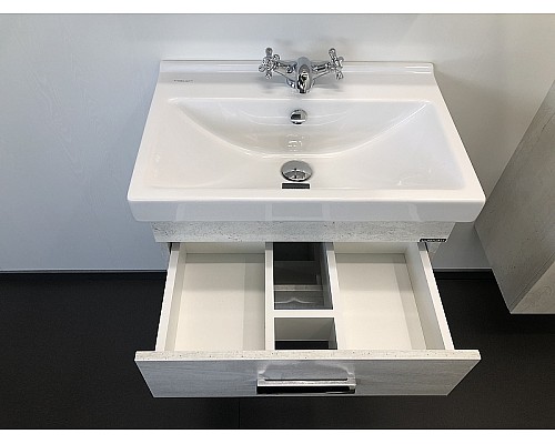 Тумба с раковиной Comforty Никосия 60 00004138879 подвесная Дуб белый