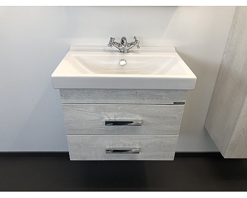 Тумба с раковиной Comforty Никосия 60 00004138879 подвесная Дуб белый