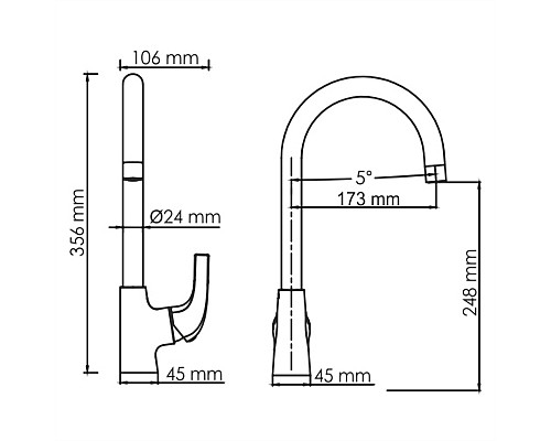 Смеситель для кухни WasserKRAFT Sauer 7107 Золото