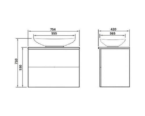 Тумба под раковину Orange Otto Ot-75TuWOOD подвесная Белый Ясень