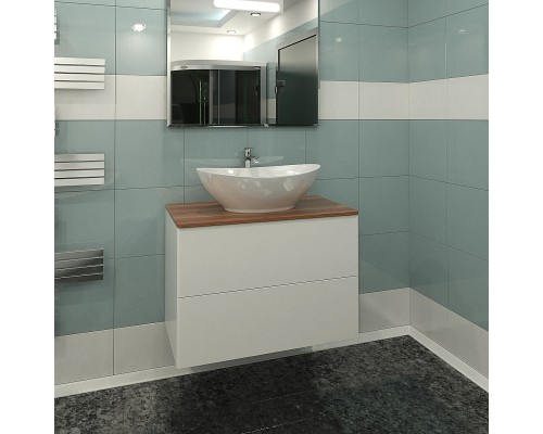 Тумба под раковину Orange Otto Ot-75TuWOOD подвесная Белый Ясень