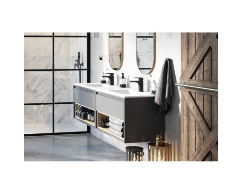 Тумба под раковину Excellent Tuto 80 см серый/дуб, 1 ящик