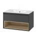 Тумба под раковину Excellent Tuto 80 см серый/дуб, 1 ящик