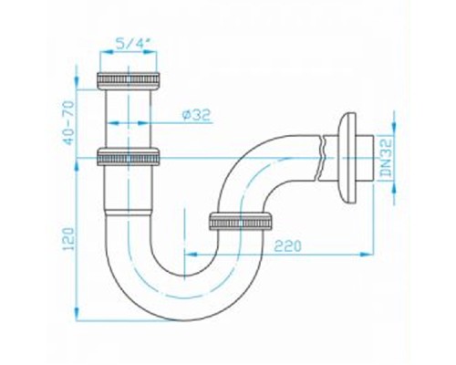Сифон для раковины PlastBrno EMCR002 Хром