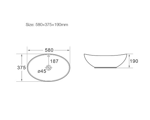 Раковина керамическая накладная SantiLine SL-1021