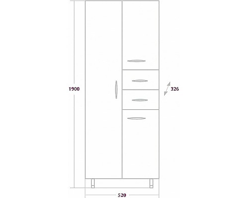Шкаф пенал Onika Модерн 52.17 Белый левосторонний