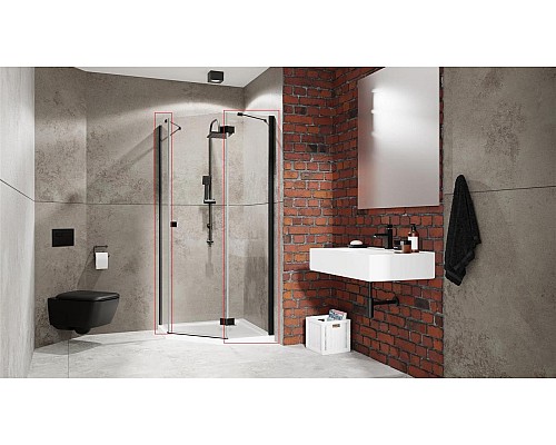 Боковые стенки Essenza New Black PTJ 100 Z x 100 Sx2000 черный/прозрачное 385051-54-01