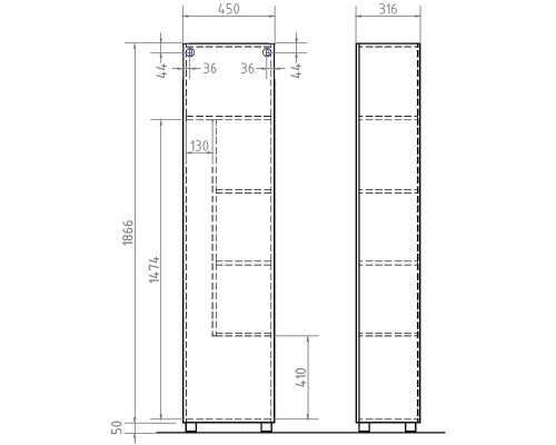 Шкаф пенал Vigo Geometry 45 Белый