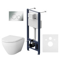 Комплект инсталляция AM.PM Spirit 2.0 с унитазом и клавишей IS49051.701700