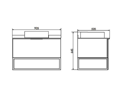 Тумба с раковиной Comforty Порто 90 00-00008927 подвесная Дуб темно-коричневый