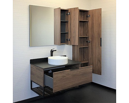 Тумба с раковиной Comforty Порто 90 00-00008927 подвесная Дуб темно-коричневый