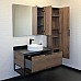 Тумба с раковиной Comforty Порто 90 00-00008927 подвесная Дуб темно-коричневый