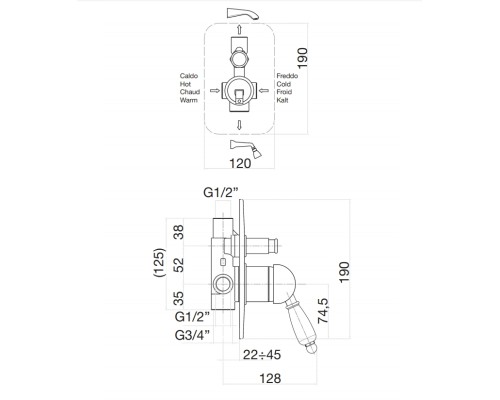 Смеситель для душа Fiore Imperiale 83CR5130 Хром