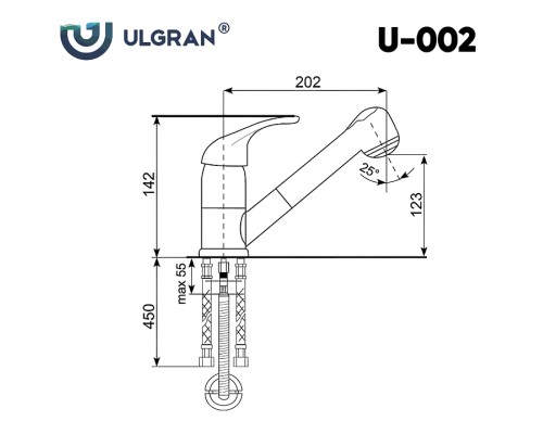 Смеситель для кухни Ulgran Classic Шоколад