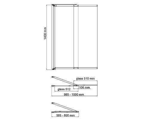 Шторка на ванну WasserKRAFT Main 100 41S02-100 Fixed профиль Хром стекло прозрачное