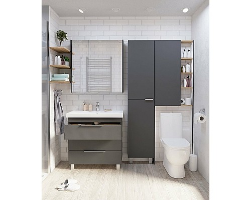 Шкаф пенал 1MarKa Gaula 40Н У92552 Графит матовый