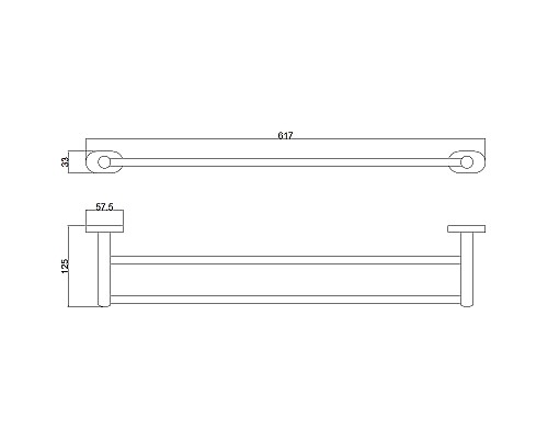 Полотенцедержатель Belz B905 B90509 двойной Вороненая сталь