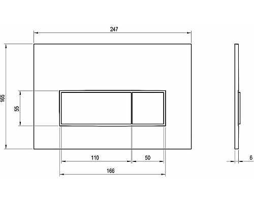Клавиша смыва Ravak Uni Slim X01744 Черная матовая Клавиша смыва Ravak Uni Slim X01744 Черная матовая