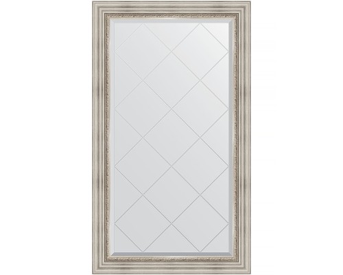 Зеркало Evoform Exclusive-G 131х76 BY 4233 с гравировкой в багетной раме - Римское серебро 88 мм