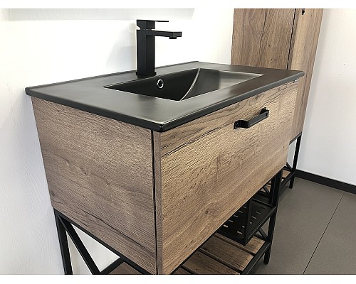 Тумба с раковиной Comforty Бредфорд 75 00004149064 Дуб темный