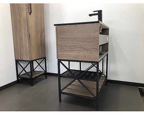 Тумба с раковиной Comforty Бредфорд 75 00004149064 Дуб темный