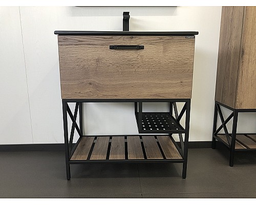 Тумба с раковиной Comforty Бредфорд 75 00004149064 Дуб темный