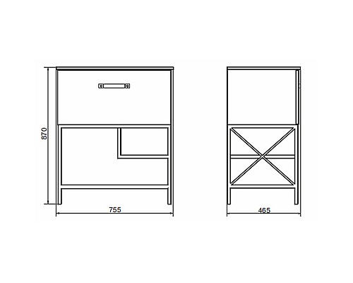 Тумба с раковиной Comforty Бредфорд 75 00004149064 Дуб темный