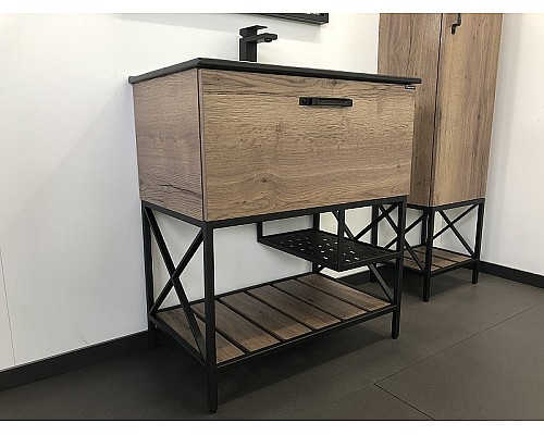 Тумба с раковиной Comforty Бредфорд 75 00004149064 Дуб темный