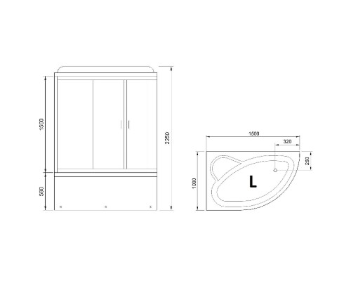 Душевой бокс Royal Bath ALP 150x100 RB150ALP-T-L с гидромассажем