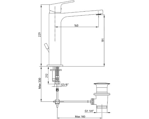 Смеситель для раковины E.C.A. Tiera 102188013EX Хром