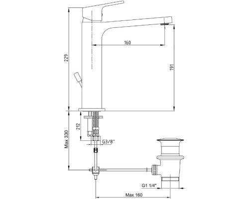 Смеситель для раковины E.C.A. Tiera 102188013EX Хром